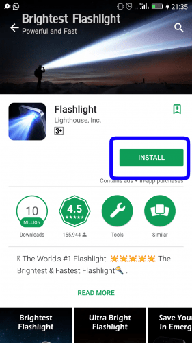 Flashlight Feature5 | | How to turn on flashlight mode