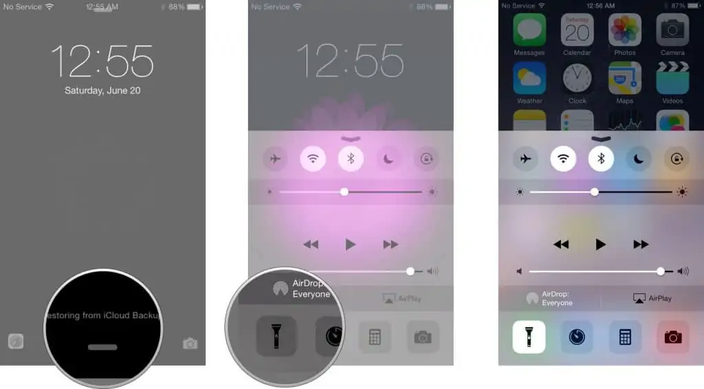 how to flashlight ios screens 01 | | How to turn on flashlight mode