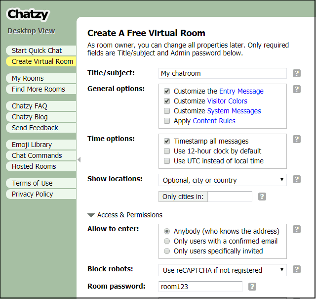 chatzy 4 | | Chatzy - free private chat service - Chatzy review