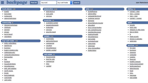 Backpage Alternative Websites 2019