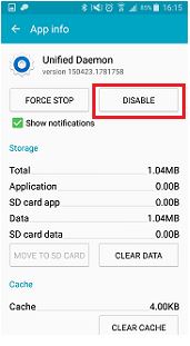 Disable unified daemon Backgroud Data refresh