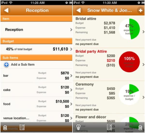 Wedding Budget app