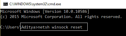 netsh winsock reset | | Ethernet Doesn’t Have A Valid IP Configuration Windows 10 FIX
