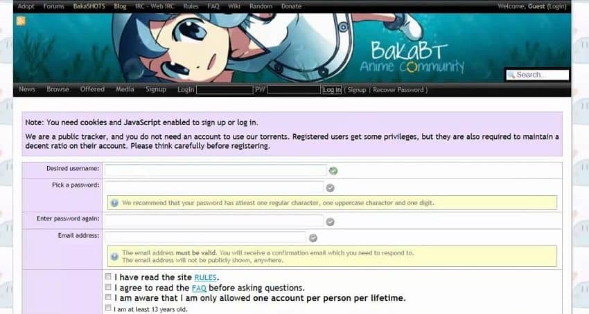 Bakabt Best anime torrent sites