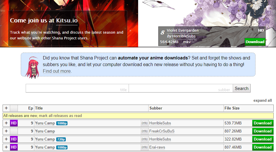 Shana-Project Best anime torrent sites
