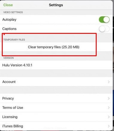 Clean temporary files | | How to Fix Hulu Playback Failure