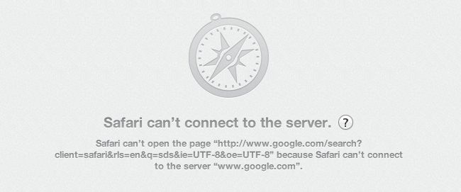 why won't safari find server