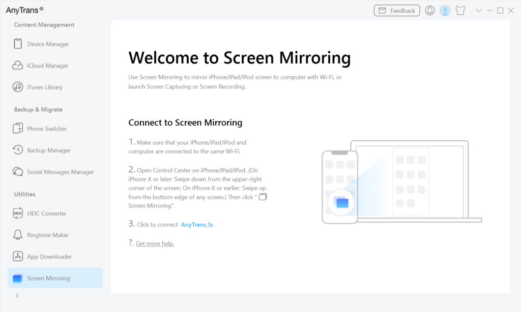 AnyTrans Screen Mirroring