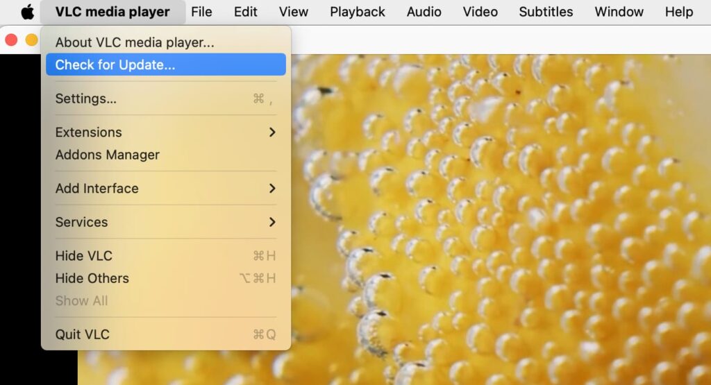 Check for Update VLC on Mac