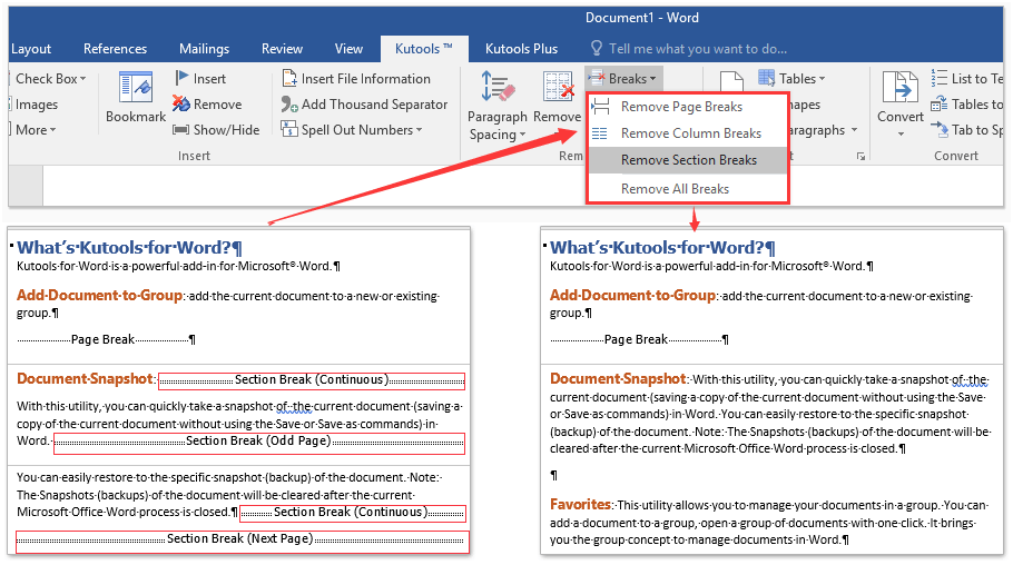 How to Remove Section Breaks in Word