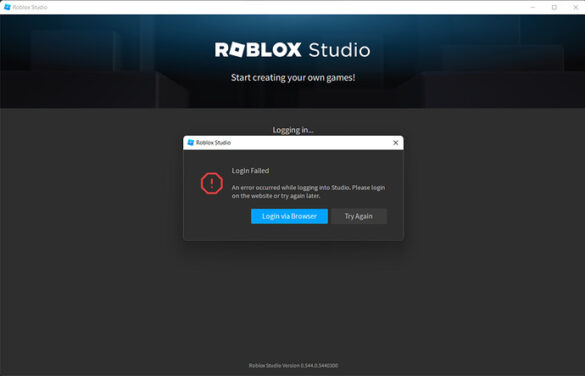 Roblox Studio Login Error