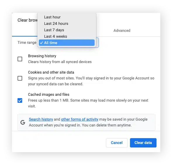 how to clear cache chrome