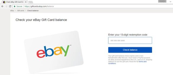 check ebay gift card balance