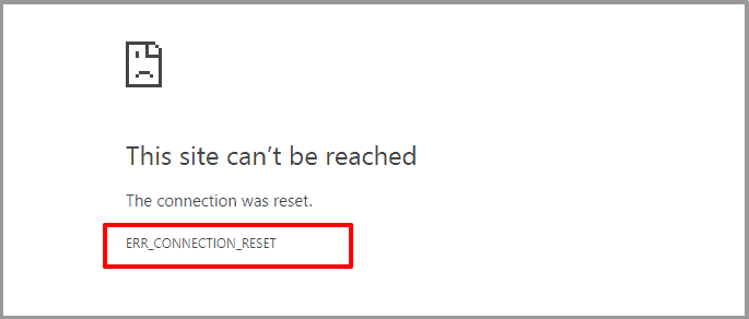 err connection reset