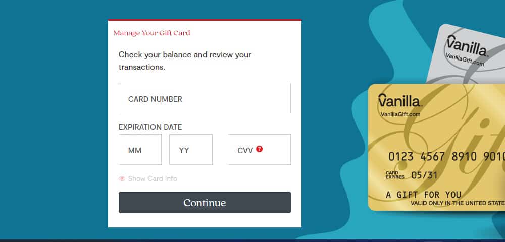 how to use vanilla gift card online