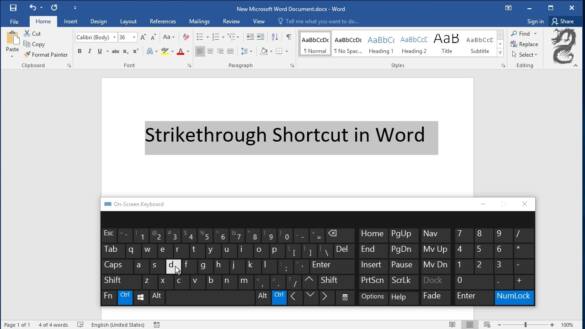 strikethrough hotkey