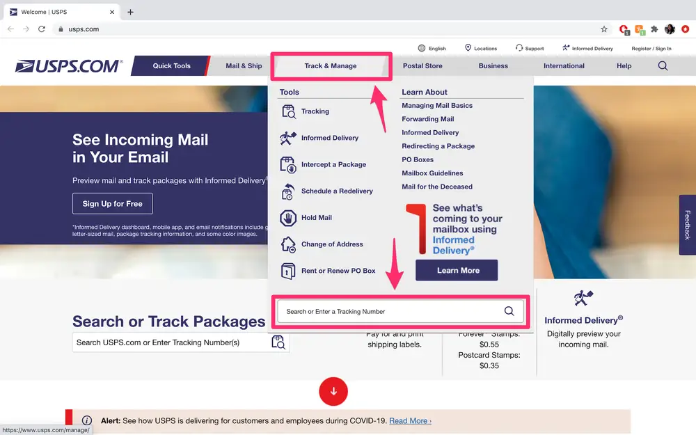 Tracking Mail Delivery Status