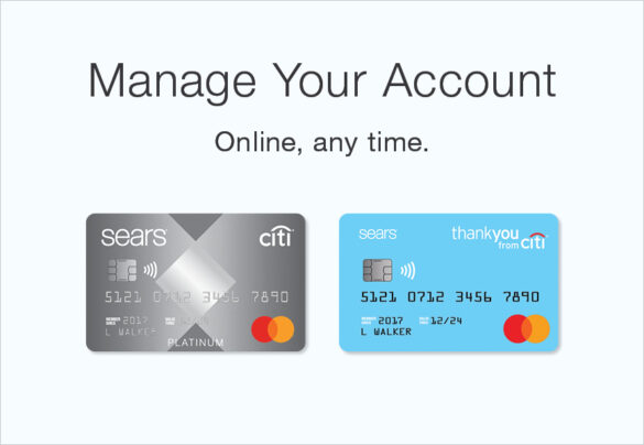 sears credit card account