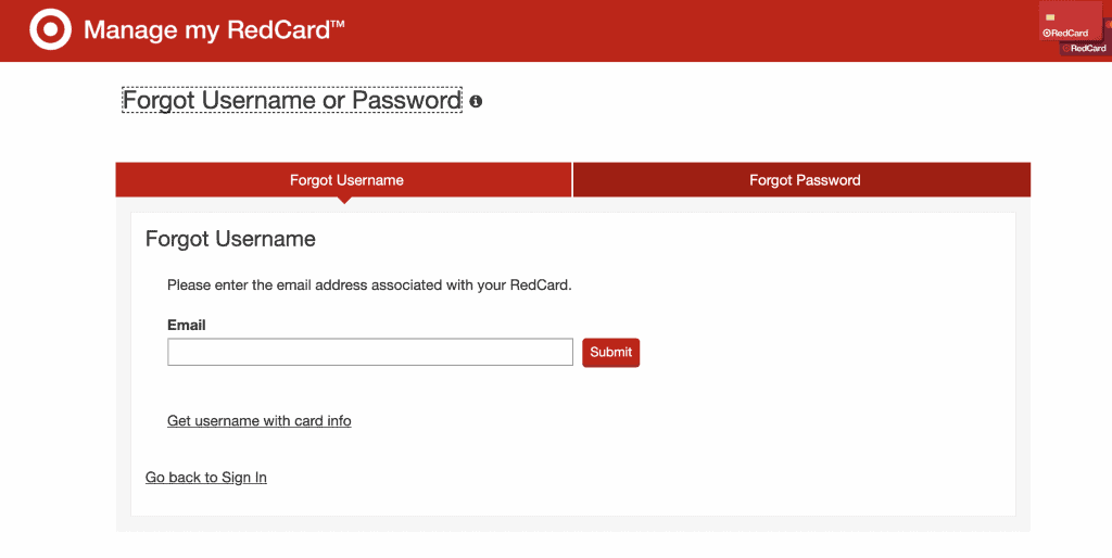 target redcard login