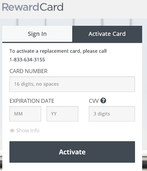 yourrewardcard com activation